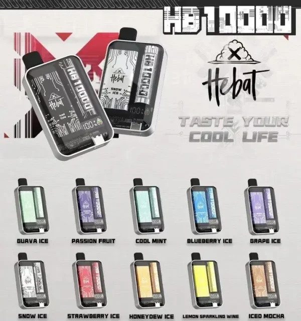 173c3b35a62d031e8fda2cbfdf05aa94.webp Hebat 喜貝 10000口|15ml大容量 LED螢幕顯示 5%尼古丁鹽 支援Type-C快充 拋棄式電子煙