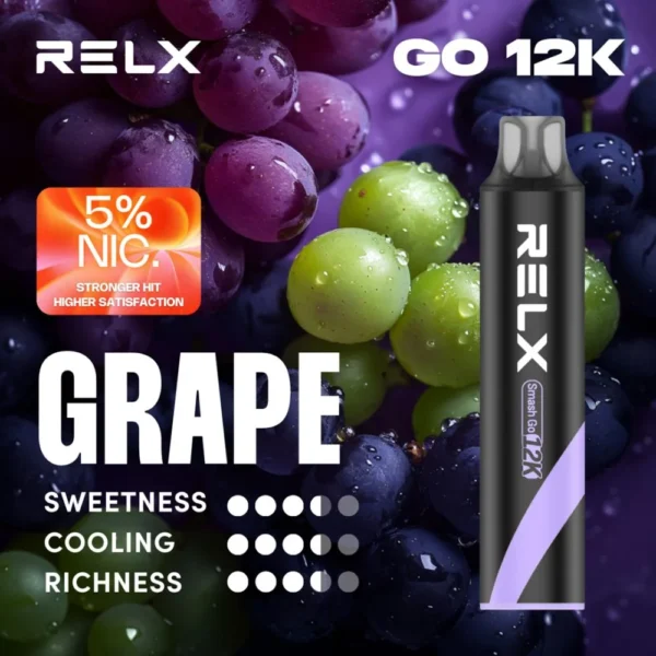 20260105063018840.webp RELX Smash Go 12000口 拋棄式電子煙|獨家防乾燒技術 15ml澎湃大容量 3%-5%尼古丁鹽爆爽擊喉 400mAh穩壓續航