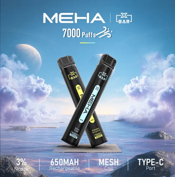 443a041ec20ac873464e45ded4706308.webp MEHA XBAR 魅嗨 小黑條 7000口 抛棄式電子煙|Mesh芯爆發力強 3%尼古丁鹽黃金配方 極強冰感體驗 650mAh大電量可充電長效續航