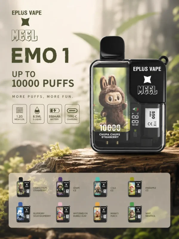 MEEL 10000口 拋棄式電子煙 Labubu聯名款｜3% 尼古丁鹽順滑比例 8.5ml 巨量油倉 550mAh 強力續航 Mesh 芯極致還原果香