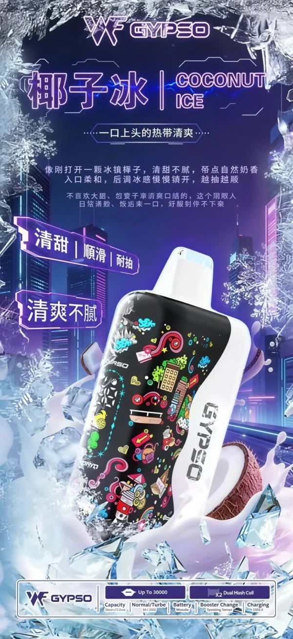 GYPSO 滿天星 30000口｜14W-21W雙模式 Dual Mesh雙網芯 18ml油艙 850mAh Type-C