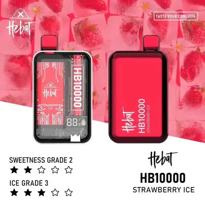 Hebat喜貝拋棄式一次性10000口-1.webp Hebat 喜貝 10000口|15ml大容量 LED螢幕顯示 5%尼古丁鹽 支援Type-C快充 拋棄式電子煙