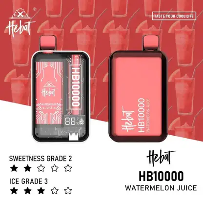 Hebat喜貝拋棄式一次性10000口-2.webp Hebat 喜貝 10000口|15ml大容量 LED螢幕顯示 5%尼古丁鹽 支援Type-C快充 拋棄式電子煙