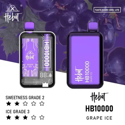 Hebat喜貝拋棄式一次性10000口-5.webp Hebat 喜貝 10000口|15ml大容量 LED螢幕顯示 5%尼古丁鹽 支援Type-C快充 拋棄式電子煙