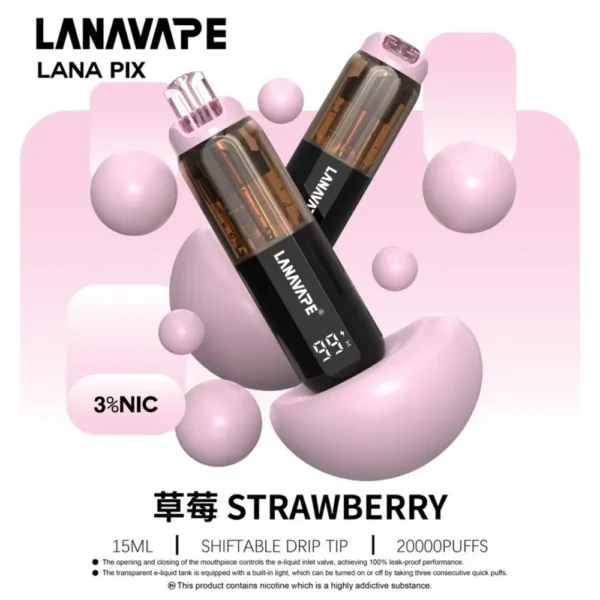 LANA PIX 閃光彈 20000口｜獨家可摺疊吸嘴 15ml儲油 3%尼古丁鹽 850mAh Mesh網芯