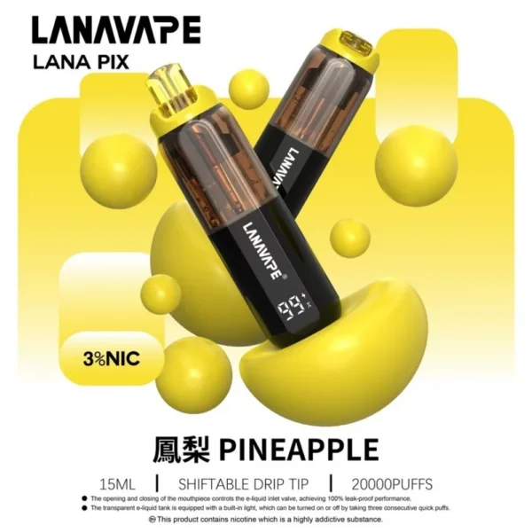 LANA PIX 閃光彈 20000口｜獨家可摺疊吸嘴 15ml儲油 3%尼古丁鹽 850mAh Mesh網芯