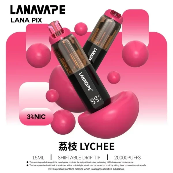 LANA PIX 閃光彈 20000口｜獨家可摺疊吸嘴 15ml儲油 3%尼古丁鹽 850mAh Mesh網芯