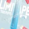 LIMI 7000口 拋棄式電子煙｜3.5% 尼古丁鹽強勁擊喉 冰感水果系列清涼入喉 吸氣發光 LED燈條 650mAh可充電