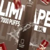LIMI 7000口 拋棄式電子煙｜3.5% 尼古丁鹽強勁擊喉 冰感水果系列清涼入喉 吸氣發光 LED燈條 650mAh可充電