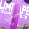 LIMI 7000口 拋棄式電子煙｜3.5% 尼古丁鹽強勁擊喉 冰感水果系列清涼入喉 吸氣發光 LED燈條 650mAh可充電