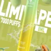 LIMI 7000口 拋棄式電子煙｜3.5% 尼古丁鹽強勁擊喉 冰感水果系列清涼入喉 吸氣發光 LED燈條 650mAh可充電