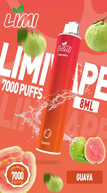 LIMI 7000口 拋棄式電子煙｜3.5% 尼古丁鹽強勁擊喉 冰感水果系列清涼入喉 吸氣發光 LED燈條 650mAh可充電