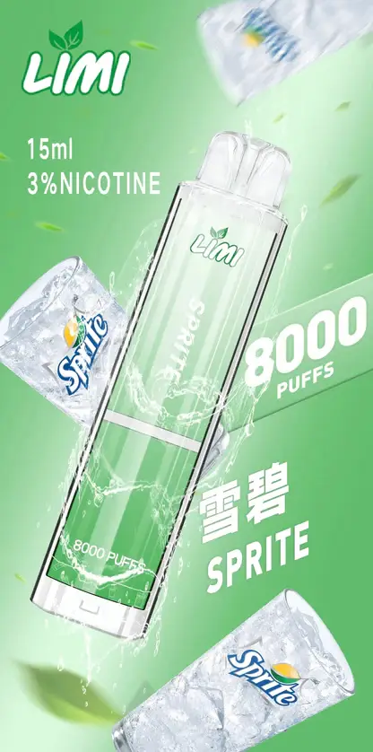 LIMI拋棄式一次性8000口.webp LIMI 8000口 拋棄式電子煙|15ml 儲油量 3% 尼古丁鹽順滑擊喉 吸氣感應發光燈條 可充電式設計
