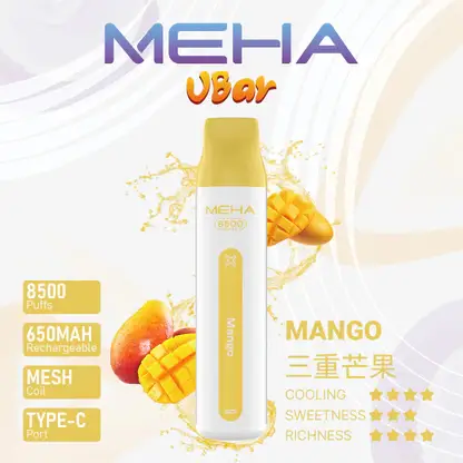 MEHA-8500口-VBar小白條-5.webp MEHA VBar 魅嗨 小白條 8500口 拋棄式電子煙|冰爽水果系列清涼入喉 3% 尼古丁鹽黃金配方 650mAh 大電量可充電設計