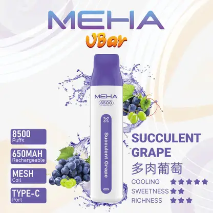 MEHA-8500口-VBar小白條-7.webp MEHA VBar 魅嗨 小白條 8500口 拋棄式電子煙|冰爽水果系列清涼入喉 3% 尼古丁鹽黃金配方 650mAh 大電量可充電設計