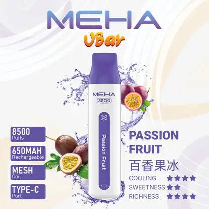 MEHA-8500口-VBar小白條-8.webp MEHA VBar 魅嗨 小白條 8500口 拋棄式電子煙|冰爽水果系列清涼入喉 3% 尼古丁鹽黃金配方 650mAh 大電量可充電設計