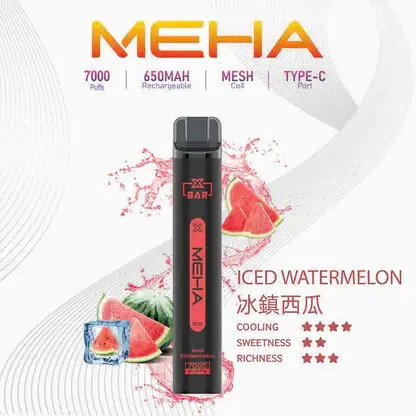 MEHA-XBAR-拋棄式-7000口小黑條-2.webp MEHA XBAR 魅嗨 小黑條 7000口 抛棄式電子煙|Mesh芯爆發力強 3%尼古丁鹽黃金配方 極強冰感體驗 650mAh大電量可充電長效續航