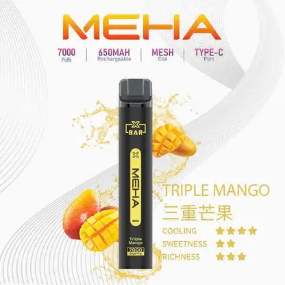 MEHA-XBAR-拋棄式-7000口小黑條.webp MEHA XBAR 魅嗨 小黑條 7000口 抛棄式電子煙|Mesh芯爆發力強 3%尼古丁鹽黃金配方 極強冰感體驗 650mAh大電量可充電長效續航
