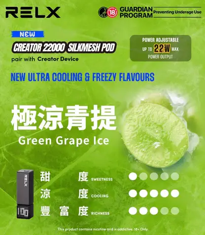 【買四盒送主機】RELX 悅刻 Creator 積木系列 22000口｜獨家樂高DIY潮流外型 專用磁吸換彈 全彩螢幕顯示 12W-22W動態調壓