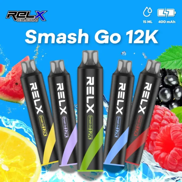 Relx-Smash-Go-12K-v3-1.webp RELX Smash Go 12000口 拋棄式電子煙|獨家防乾燒技術 15ml澎湃大容量 3%-5%尼古丁鹽爆爽擊喉 400mAh穩壓續航