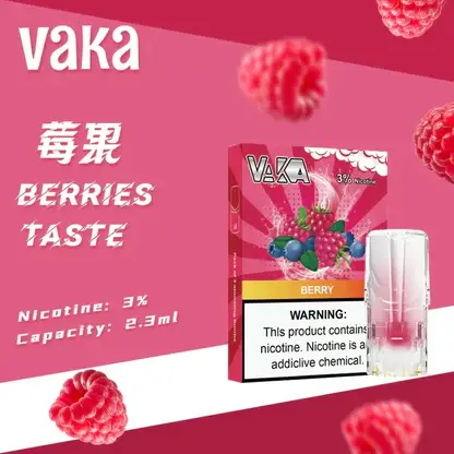 VAKA 一代通用煙彈｜七彩LED閃爍燈效 x 升級陶瓷芯 3%尼古丁鹽順滑口感 2.3ml 三顆入 通用一代主機
