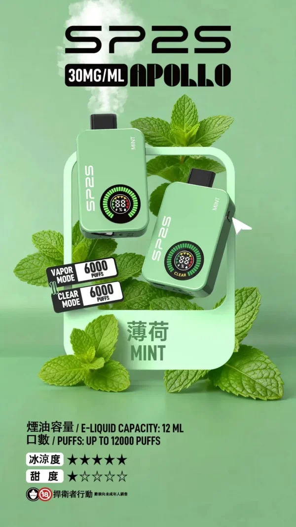 sp2snew7.webp SP2S 12000口 拋棄式電子煙|9W/13.6W雙檔調壓 12ml大容量油艙 30mg尼古丁鹽 650mAh大電量 支援Type-C快充