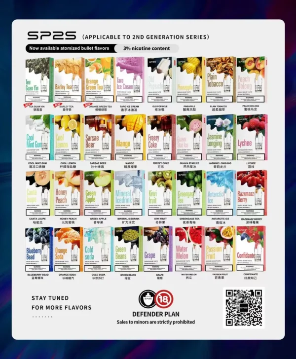sp2s通用煙彈.webp SP2S 思博瑞 一代通用煙彈|升級陶瓷霧化芯 3%尼古丁鹽防漏設計 通用一代主機