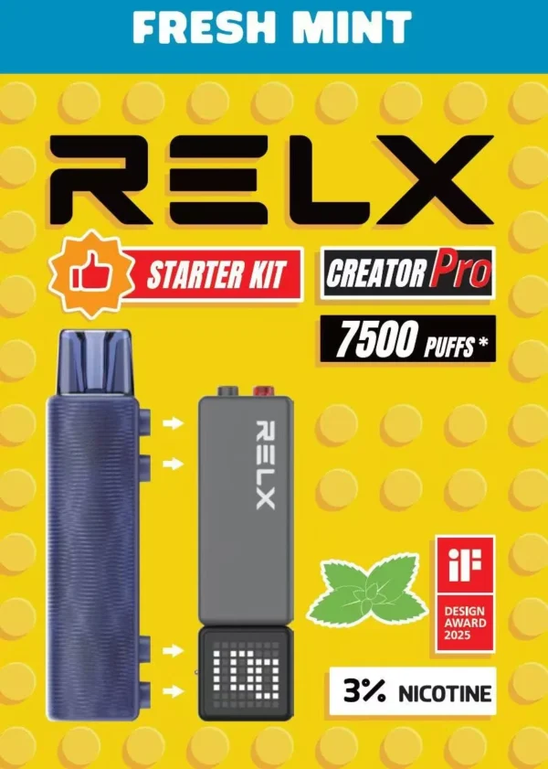 RELX 悅刻 Creator 積木 7000口｜3%尼古丁鹽 6ml儲油倉 拋棄式電子煙入門組